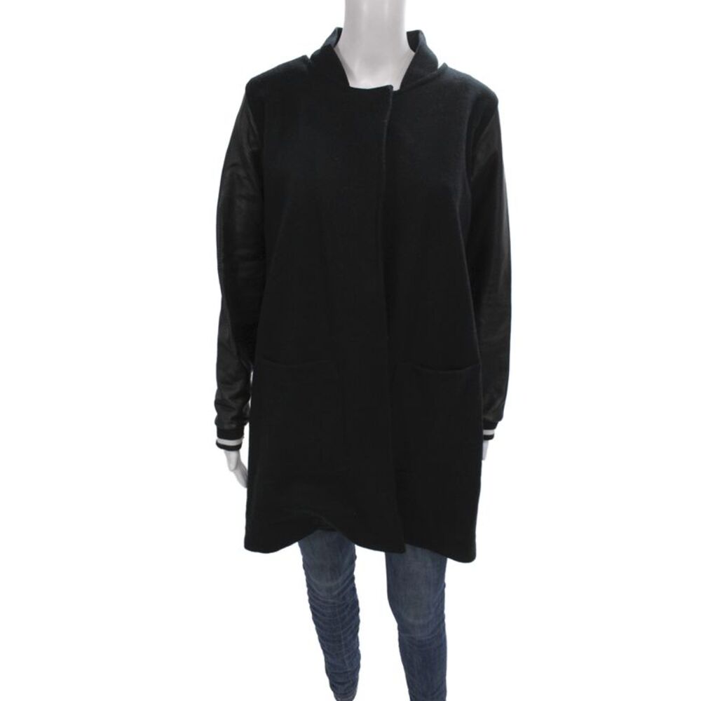 Jet John Eshaya Womens Varsity Jacket Black Wool Button Size S